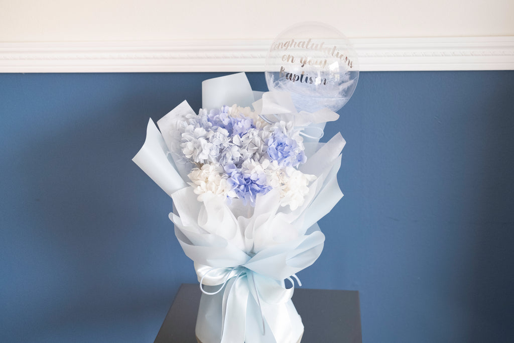 Serene Sky Preserved Hydrangea