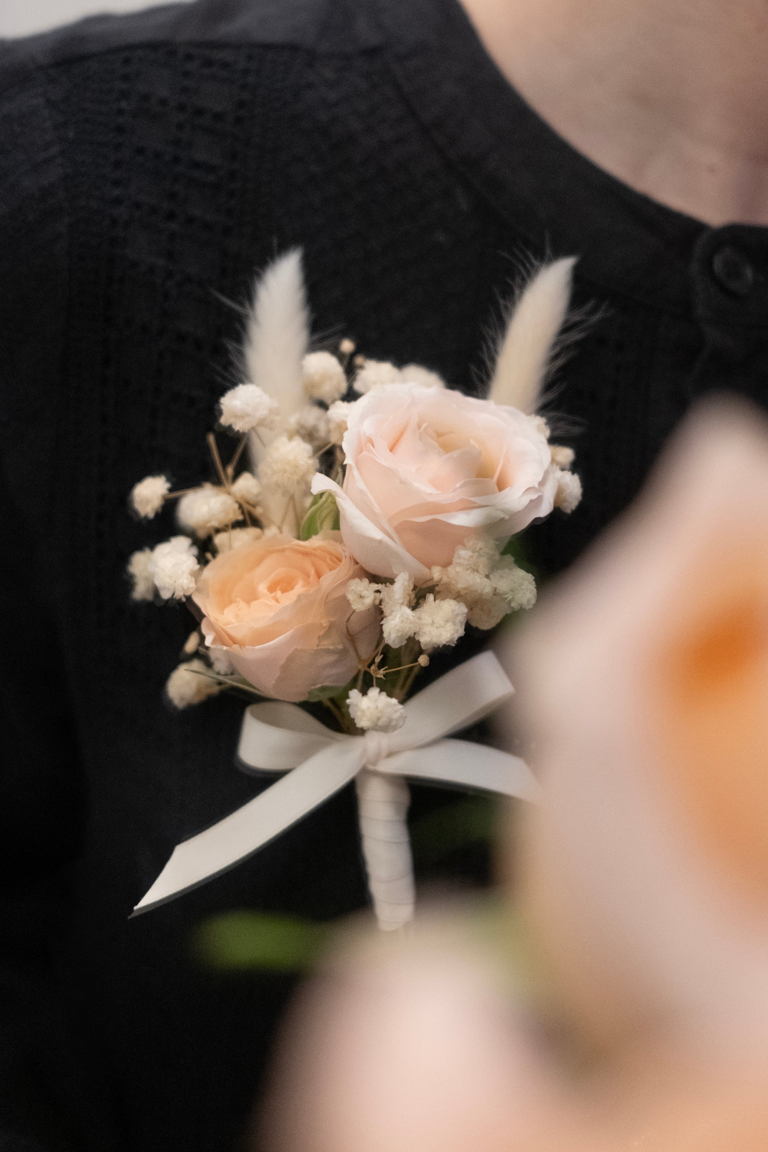 Boutonniere with Fresh Mini Roses