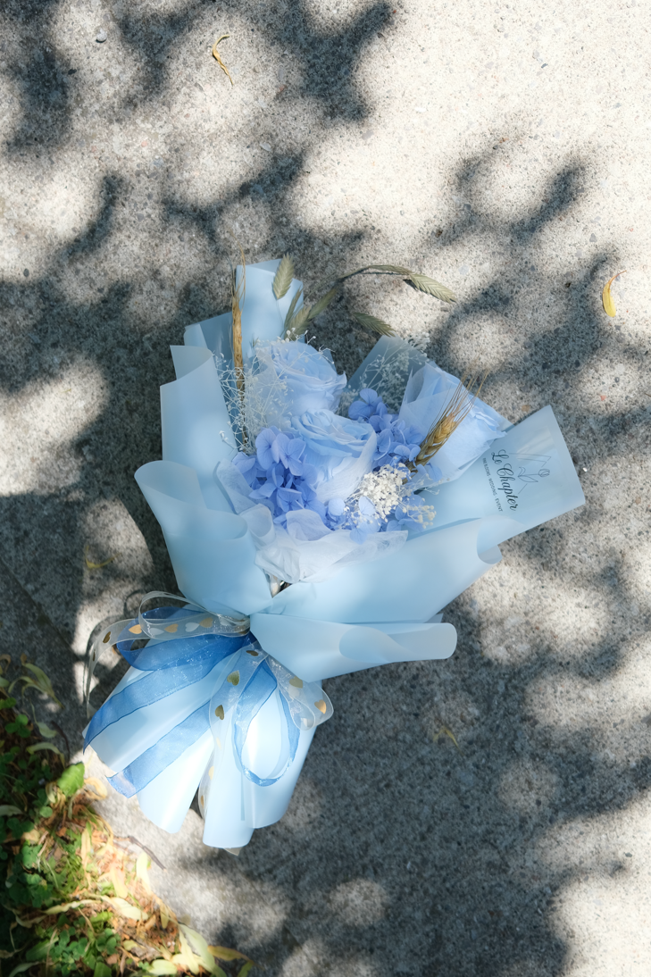 Sky Blue Preserved Roses