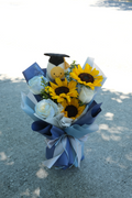 Navy Sunflower with Graduation Egg