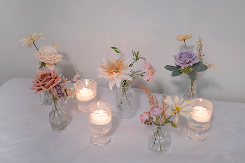 Bud vases with Floating Candles