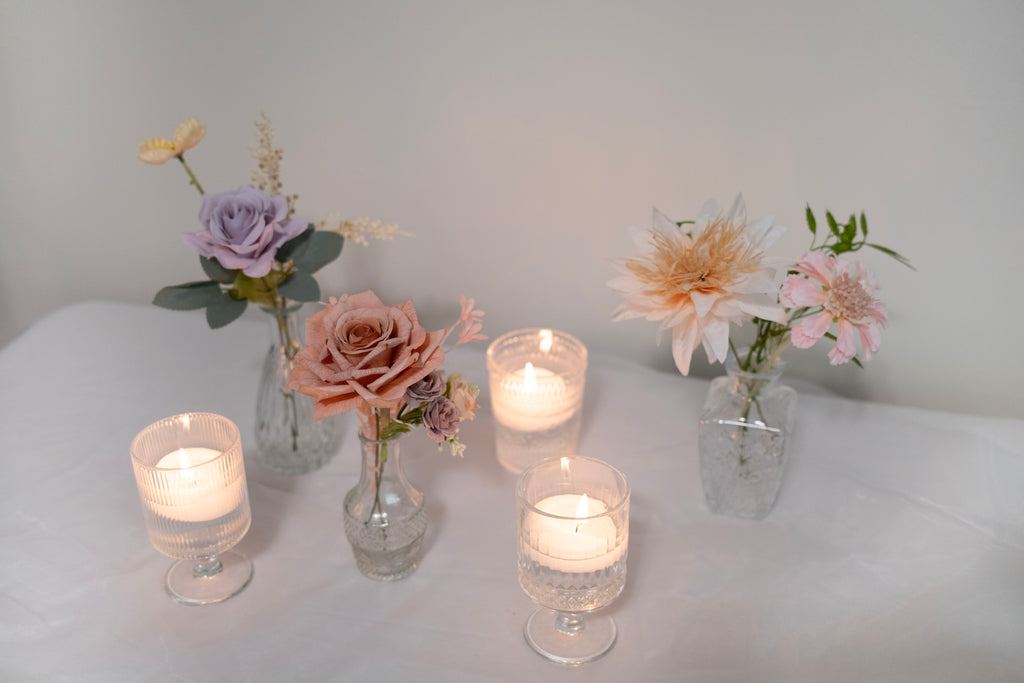 Bud vases with Floating Candles