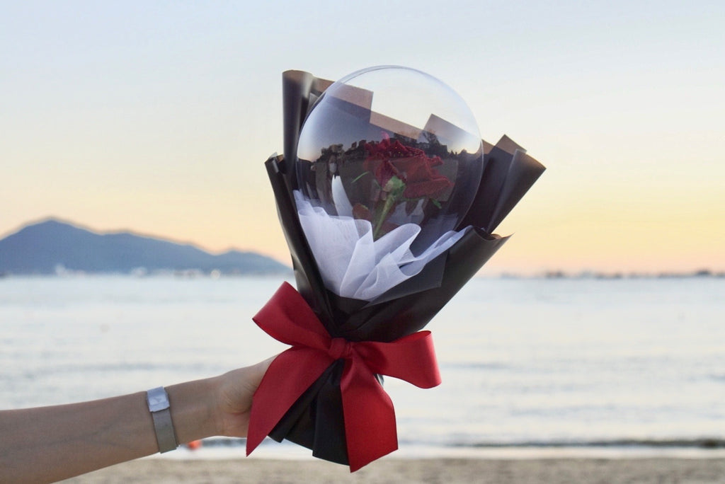 Single Red Rose Bubble
