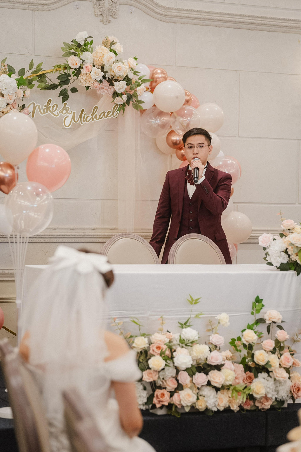 Round Arch with Florals and Balloons